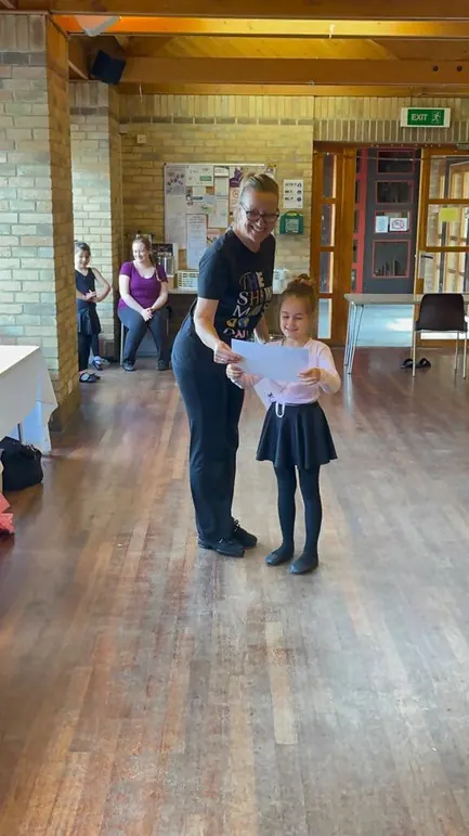 Young pupils learning a routine in the Harlow dance studio